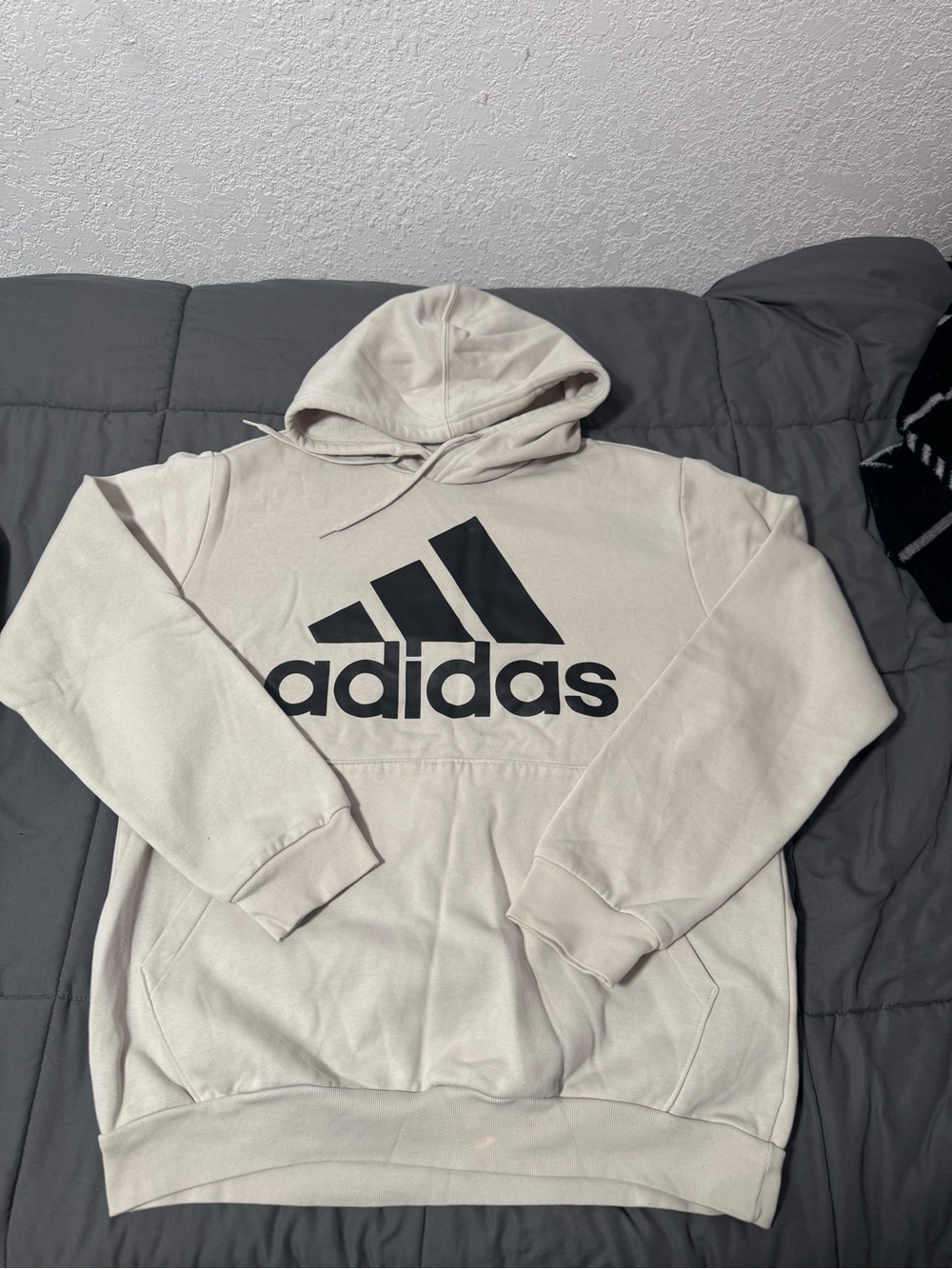 adidas Cream Hoodie with Black Logo